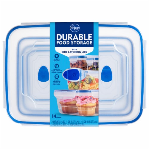 Kroger® Durable Food Storage with Side Latching Lids Perspective: front
