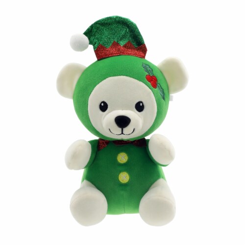 Holiday Home Dress Up Elf Teddy Plush Perspective: front