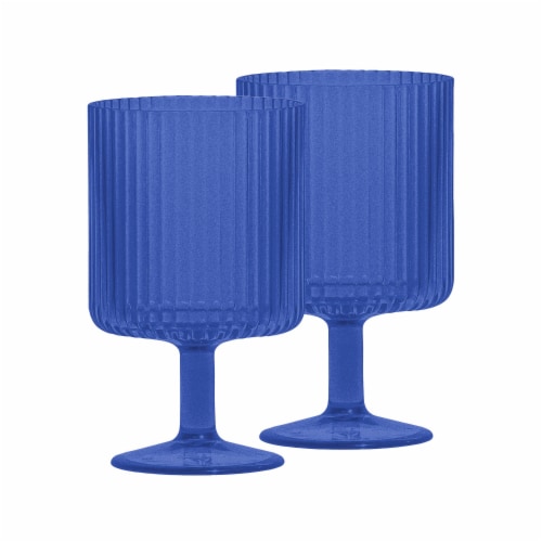 HD Designs Outdoors Poly Pro Ribbed Wine Goblet - Royal Blue Perspective: front