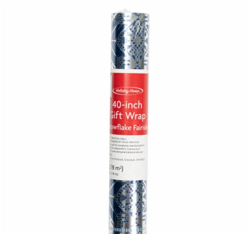 Holiday Home Snowflake FairIsle Gift Wrap Perspective: front