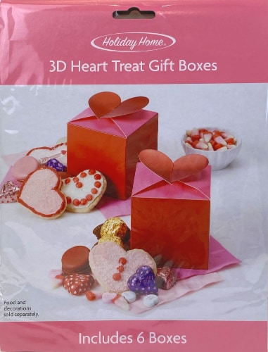Holiday Home Valentine's Day 3D Heart Treat Gift Boxes Perspective: front