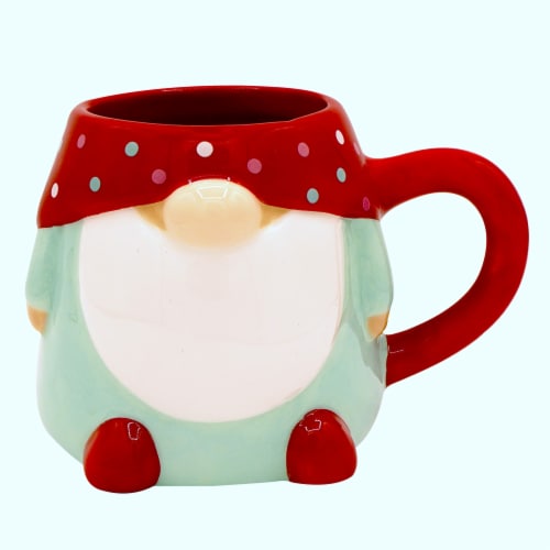 Holiday Home Ceramic 3D Gnomes Mug Perspective: front
