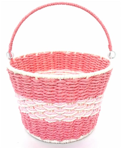 Holiday Home® Easter Two Tone Rope Basket - Pink Perspective: front