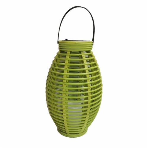 Everyday Living® Solar Lantern - Lime Green Perspective: front