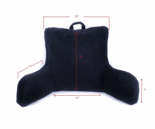 Four Leaf Clover Sherpa Bedrest Pillow - Navy Perspective: front