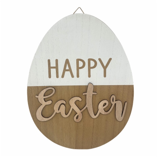 Holiday Home® Easter Egg-Shaped Happy Easter Wall Decor Perspective: front