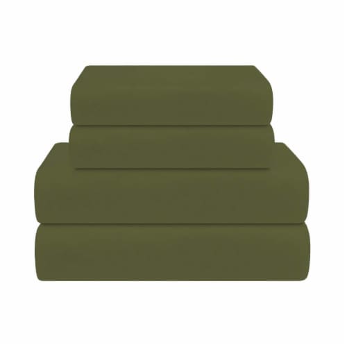 Everyday Living Jersey Sheet Set King - 4 Pack Clover Perspective: front