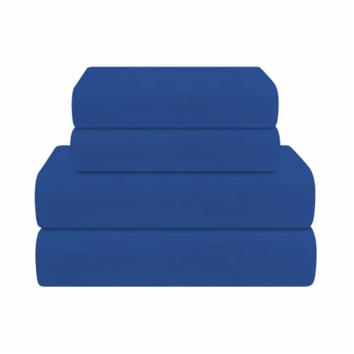 Everyday Living Jersey Sheet Set King - 4 Pack Estate Blue Perspective: front