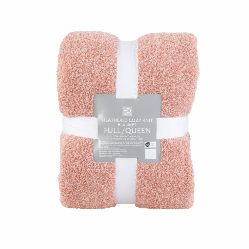 HD Designs® Heathered Cozy Knit Blanket - Pink Perspective: front
