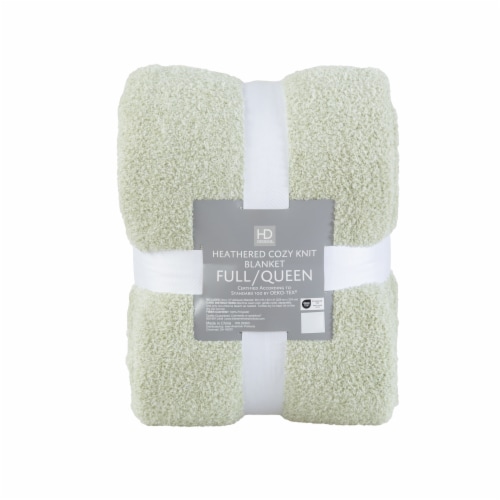 HD Designs® Heathered Cozy Knit Blanket - Green Perspective: front
