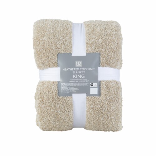HD Designs® Heathered Cozy Knit Blanket - Tan Perspective: front