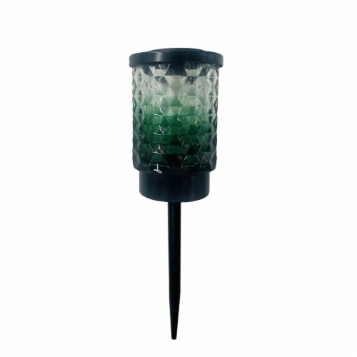 HD Designs Outdoors Solar Glass Stake - Green/Yellow Perspective: front