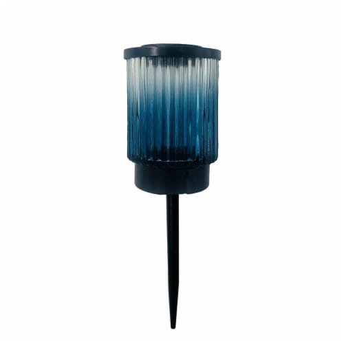 HD Designs Outdoors Solar Glass Stake - Dark Blue Perspective: front