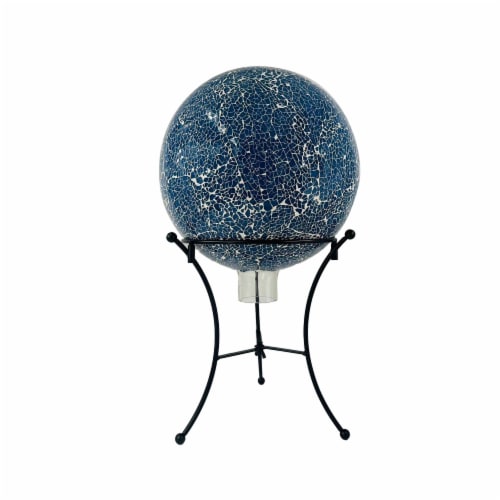 HD Outdoors Swirl Gazing Ball with Stand Light Blue Perspective: front