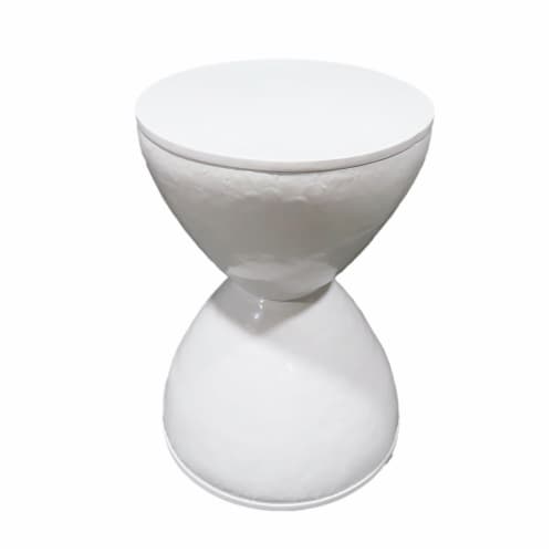 HD Designs Outdoors Hourglass Stool - White Perspective: front