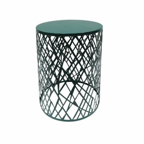 HD Designs Outdoors Geo Metal Stool - Green Perspective: front