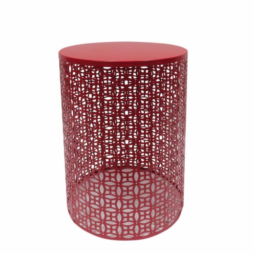 HD Designs Outdoors Geo Metal Stool - Red Perspective: front