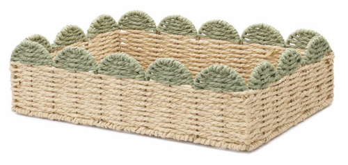 HD Designs Small Scallop Tray - Green Perspective: front
