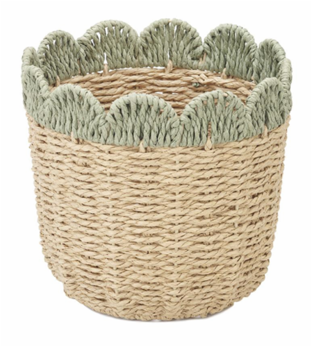 HD Designs Scallop Basket Small - Green Perspective: front