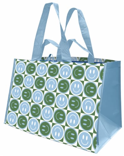 Earthwise Smiley Checker Tote Bag Perspective: front