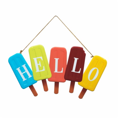 Everyday Living® Hello Popsicle Metal Sign Perspective: front