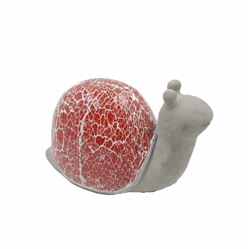 HD Designs Outdoors Mosaic Snail Statue - Red Perspective: front