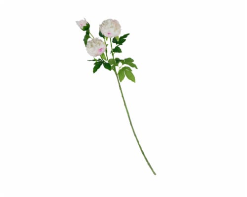 Silkcraft White 3-Head Peony Perspective: front
