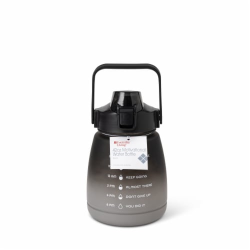 Everyday Living® Motivational Bottle Plastic - Black Perspective: front