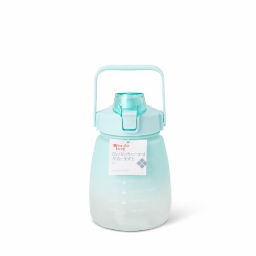 Everyday Living® Motivational Bottle Plastic - Blue Perspective: front