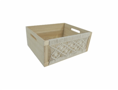 HD Large Wood/Rope Basket Perspective: front