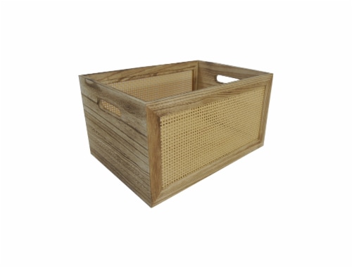 HD Designs Wood and Cane Basket - Medium Perspective: front