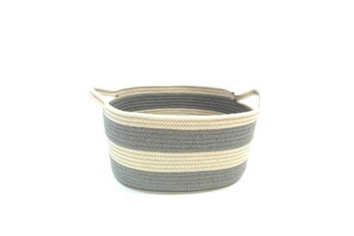 HD Designs Medium Oval Fabric Rope Basket Perspective: front