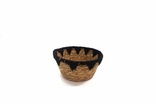 HD Designs Small Round Rush/Fabric Rope Basket Perspective: front