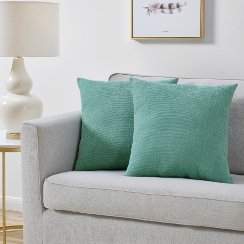 Everyday Living Textured Woven Decorative Pillow - 2 Pack Green Perspective: front