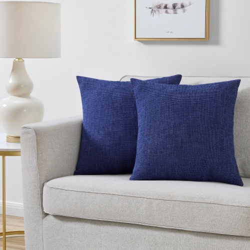 Everyday Living Textured Woven Decorative Pillow - 2 Pack Dark Blue Perspective: front