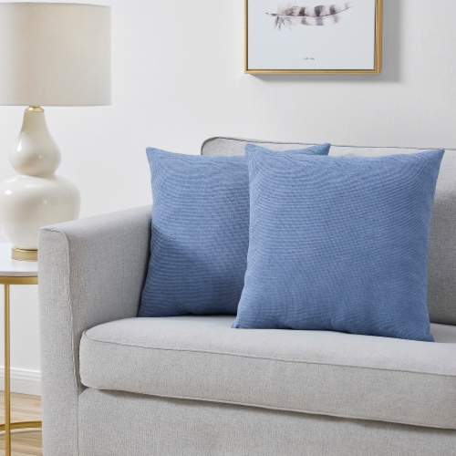 Everyday Living Textured Woven Decorative Pillow - 2 Pack Light Blue Perspective: front