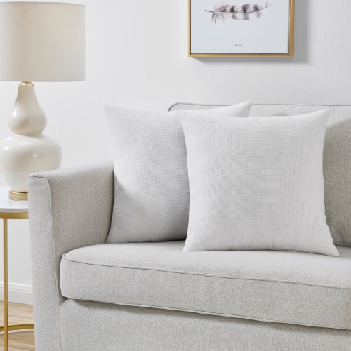 Everyday Living Textured Woven Decorative Pillow - 2 Pack Tofu Perspective: front