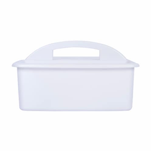 Office Works 3 Compartment Caddy - White Perspective: front