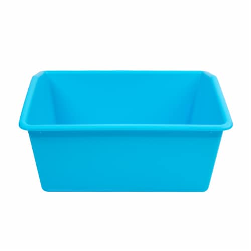 Office Works Plastic Book Bin - Light Blue Perspective: front