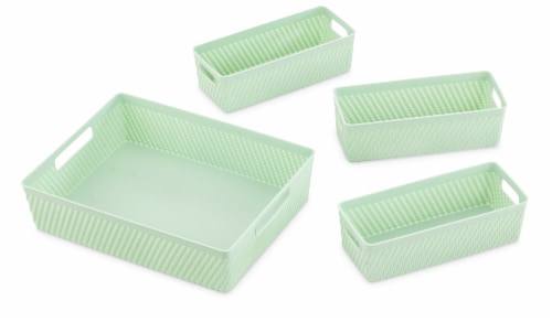 Whitmor Resin Drawer Organizers - Green Perspective: front