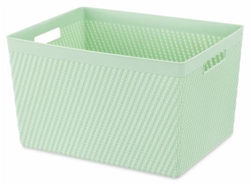 Whitmor Resin Large Tote - Green Perspective: front