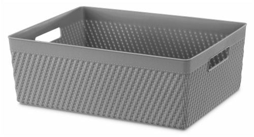 Whitmor Resin Shelf Tote - Gray Perspective: front