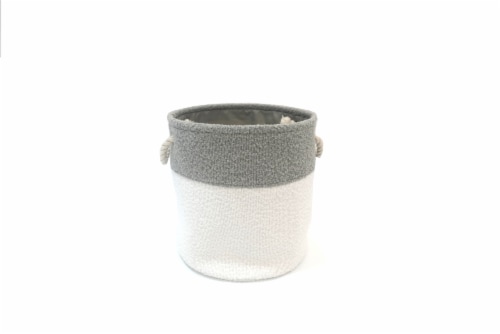 HD Designs Medium 2-Tone Fluffy Fabric Basket Perspective: front
