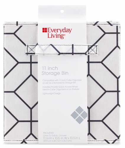 Everyday Living Octagon Fabric Drawer - Black Perspective: front