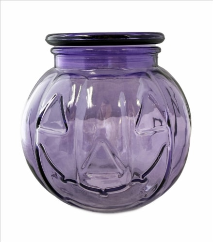 Holiday Home Large Purple Glass Jack O Lantern Perspective: front