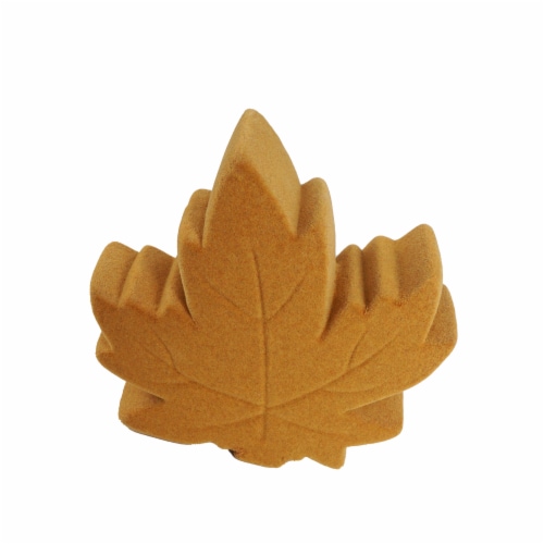 Holiday Home Flocked Leaf Decor - Yellow Perspective: front