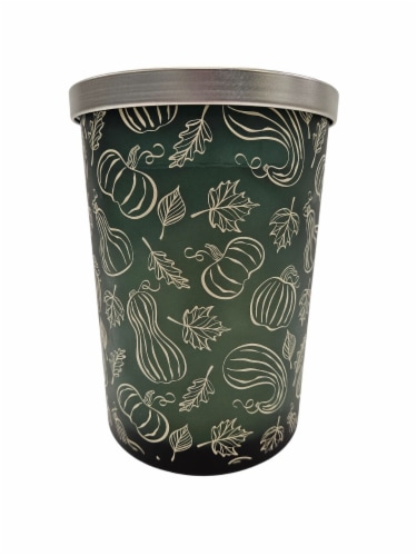 HD Designs Frosted Jar Candle - Harvest Green Perspective: front