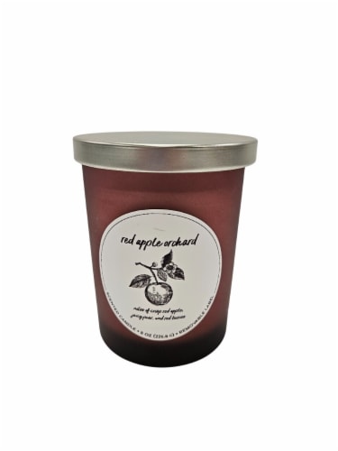 HD Designs Jar Candle Solid Frosted Glass - Harvest Red Apple Orchard Perspective: front