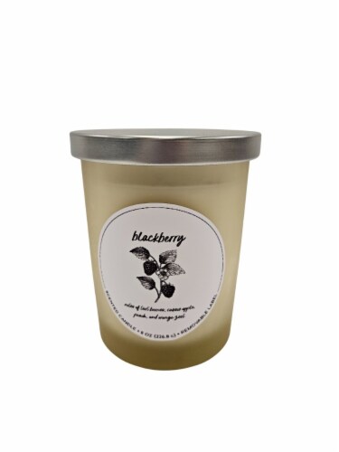 HD Designs Jar Candle Solid Frosted Glass - Harvest White Blackberry Perspective: front