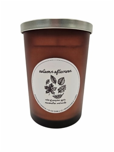 HD Designs Frosted Jar Candle - Autumn Afternoon Perspective: front